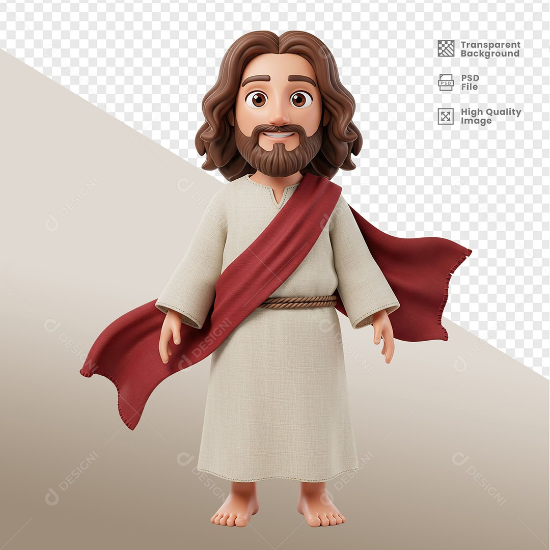 Personagem 3D de Jesus Para Composição PSD