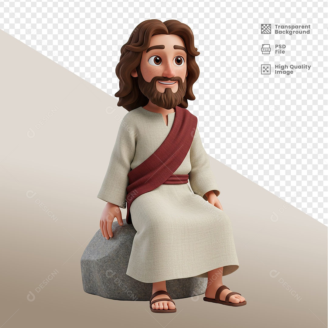 Personagem 3D de Jesus Para Composição PSD