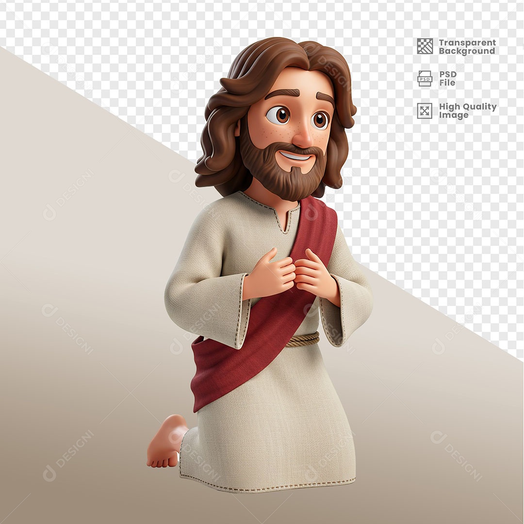 Personagem 3D de Jesus Para Composição PSD