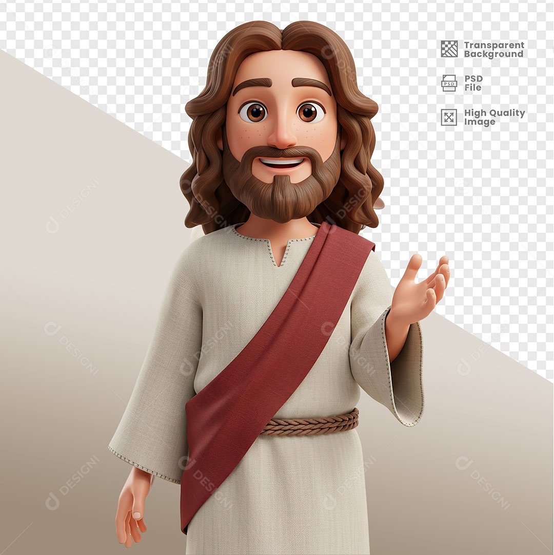 Personagem 3D de Jesus Para Composição PSD