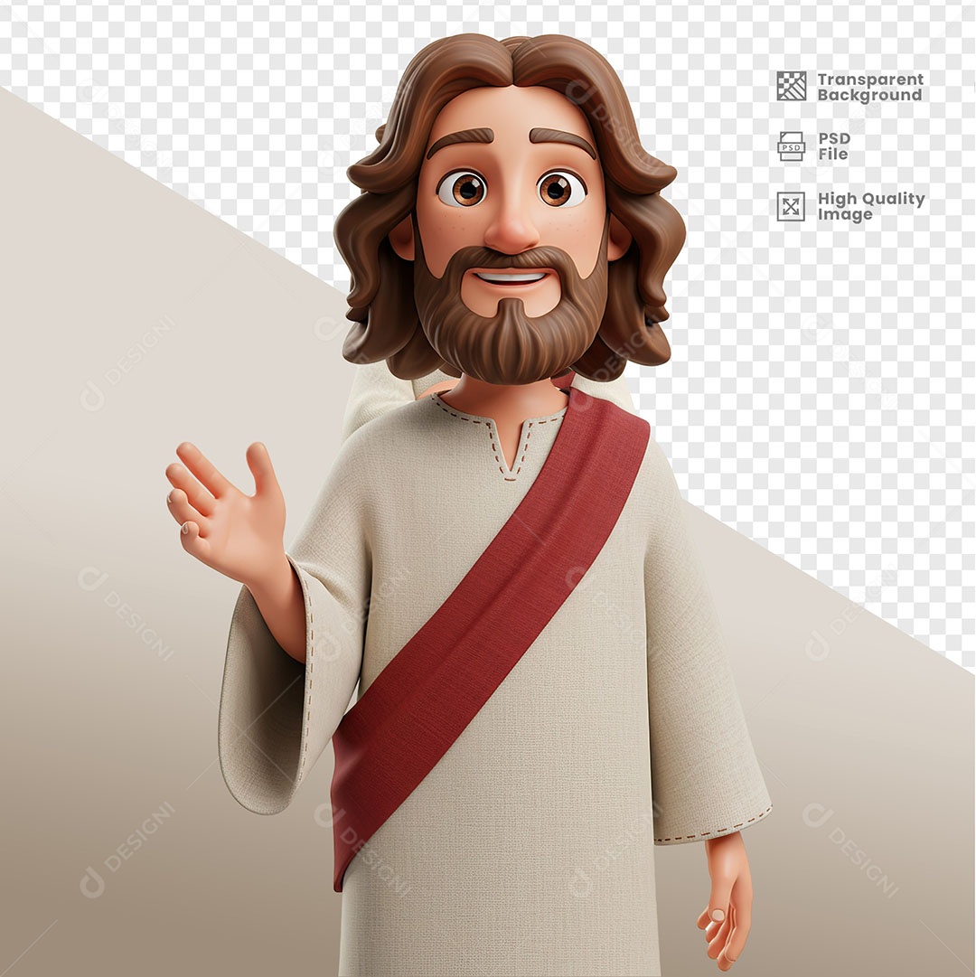 Personagem 3D de Jesus Para Composição PSD