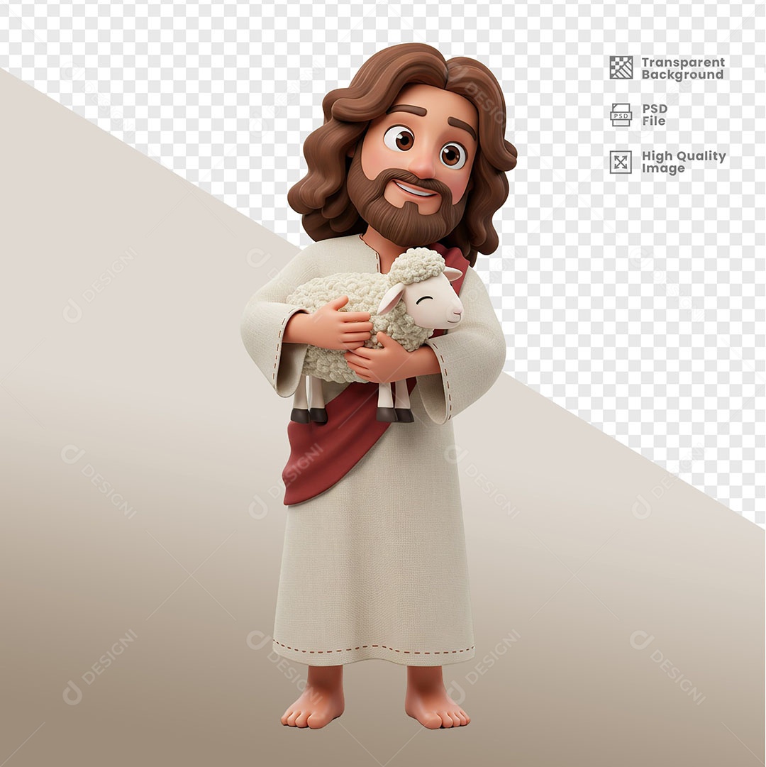 Personagem 3D de Jesus Para Composição PSD