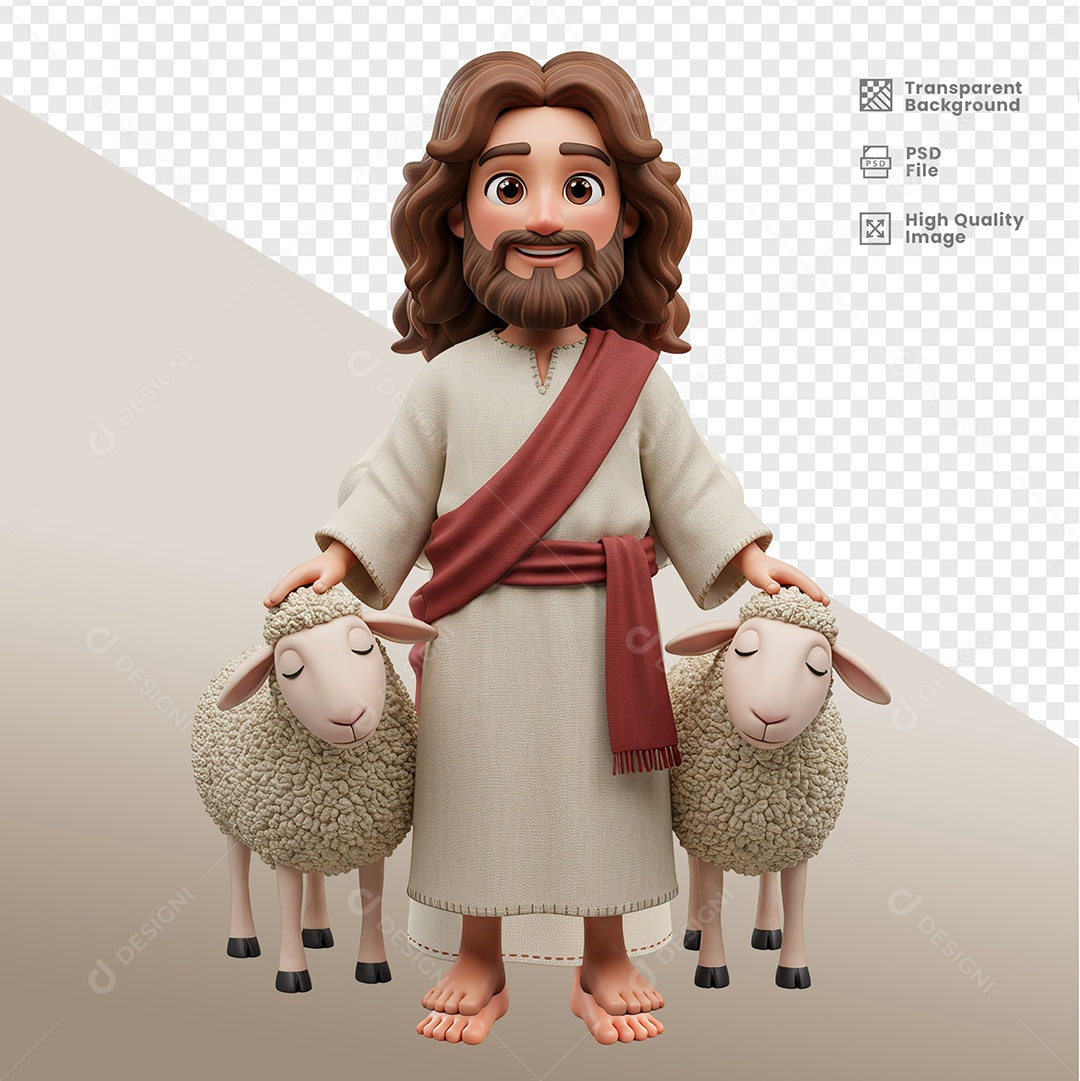 Personagem 3D de Jesus Para Composição PSD
