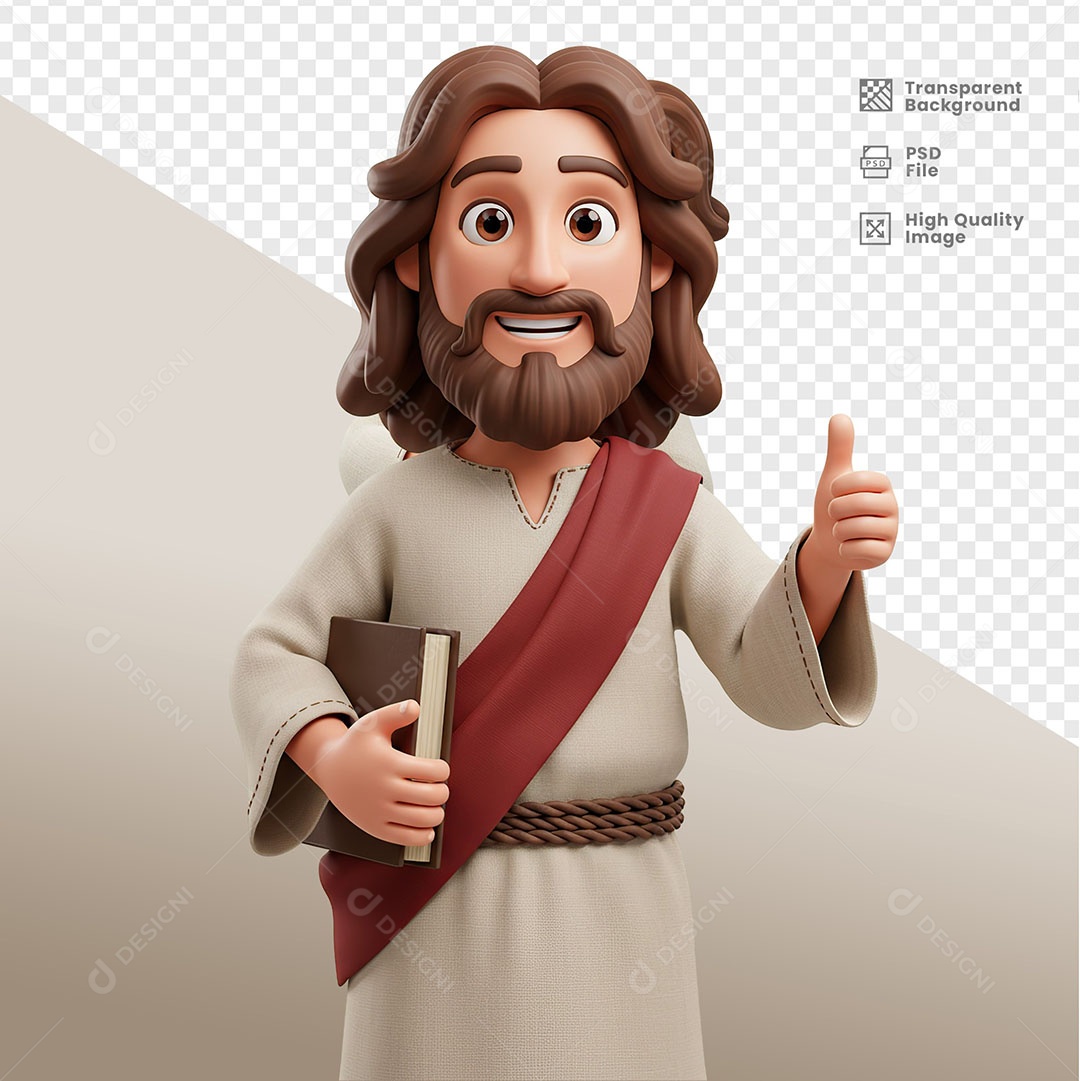 Personagem 3D de Jesus Para Composição PSD