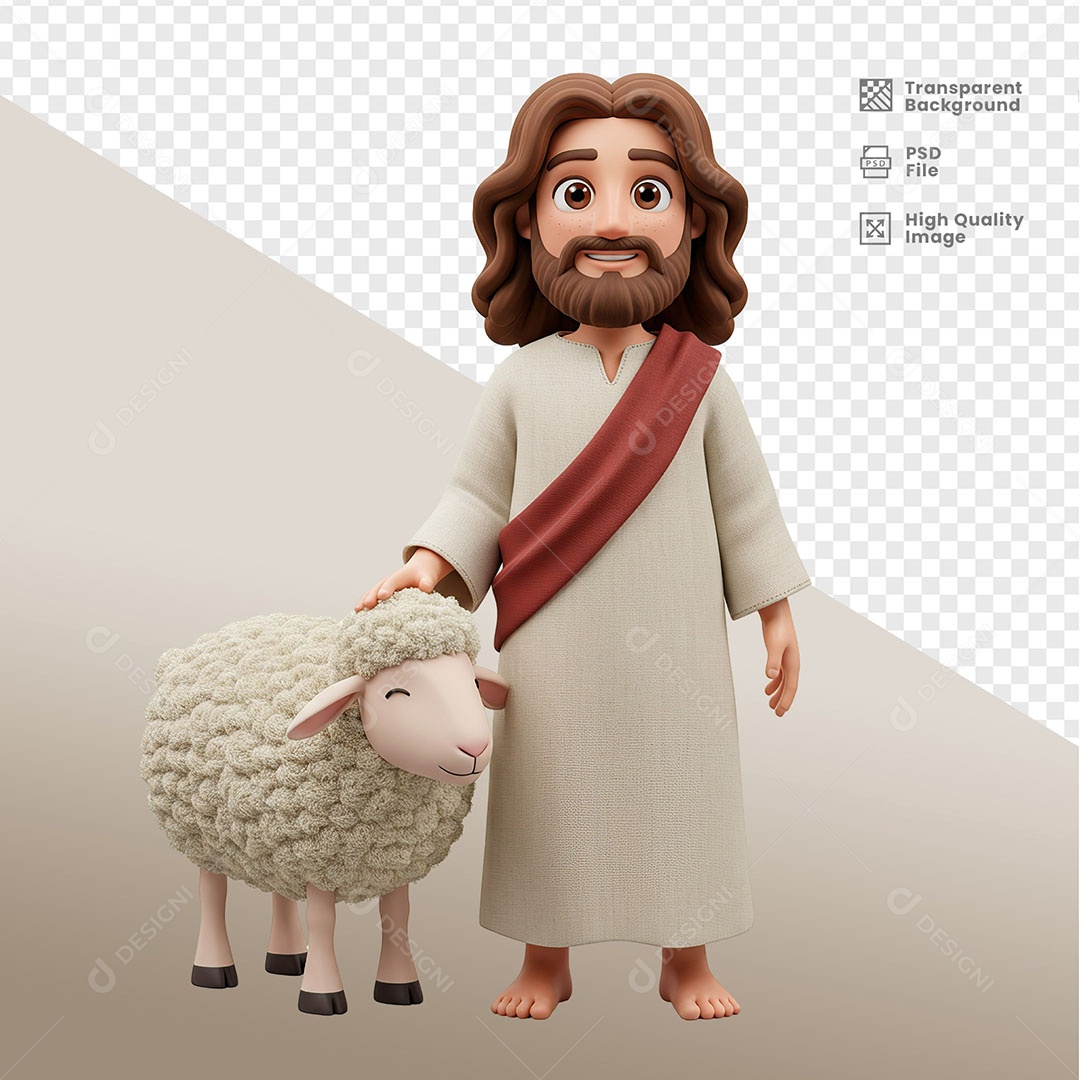 Personagem 3D de Jesus Para Composição PSD