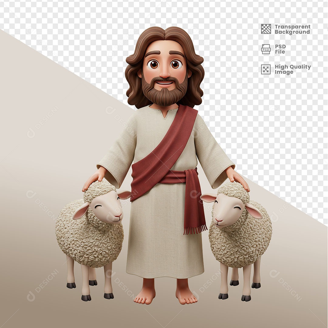 Personagem 3D de Jesus Para Composição PSD