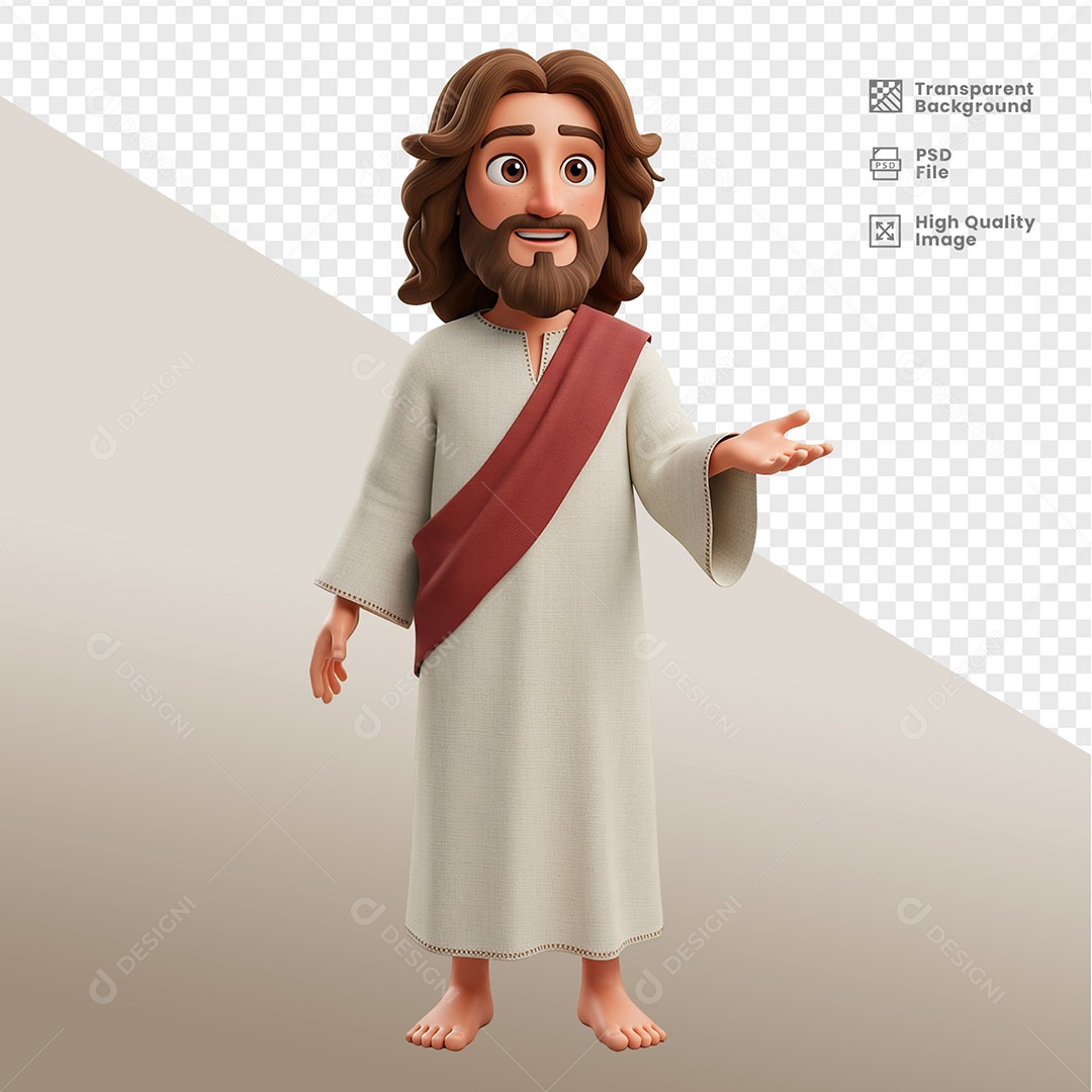 Personagem 3D de Jesus Para Composição PSD