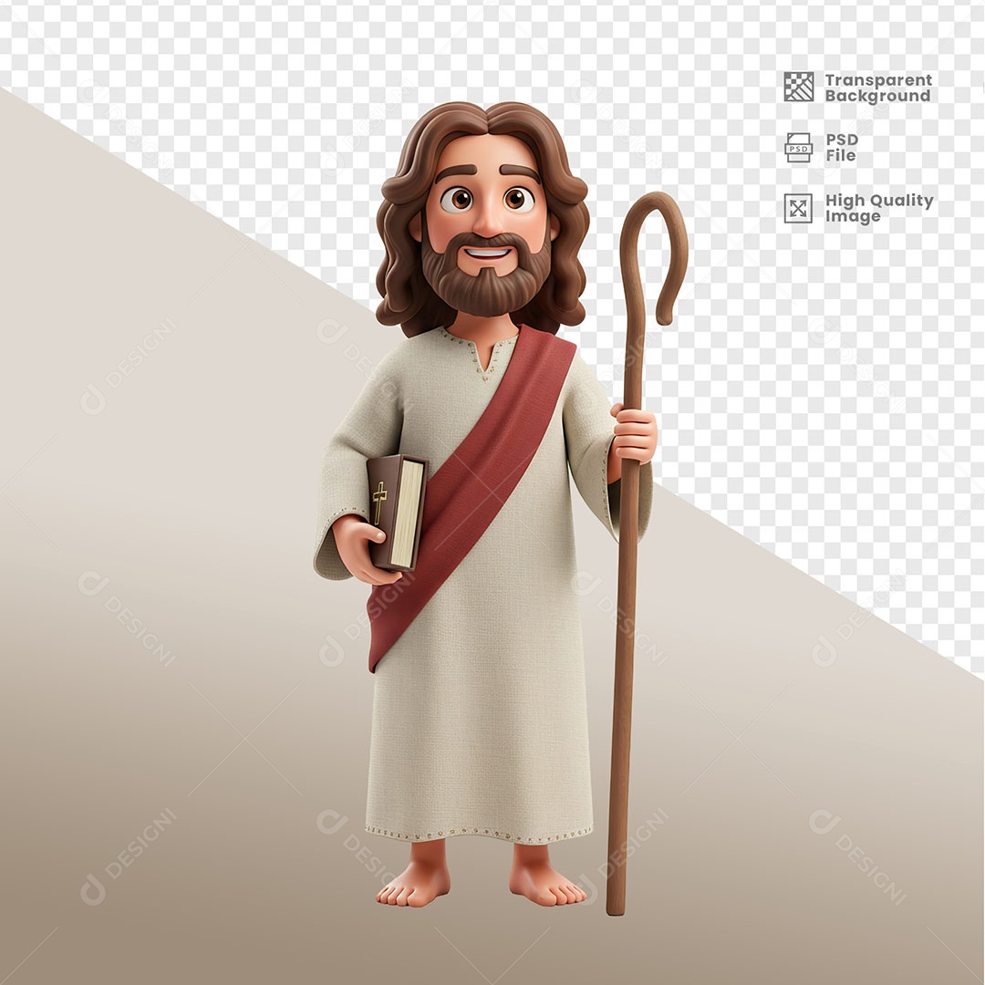 Personagem 3D de Jesus Para Composição PSD