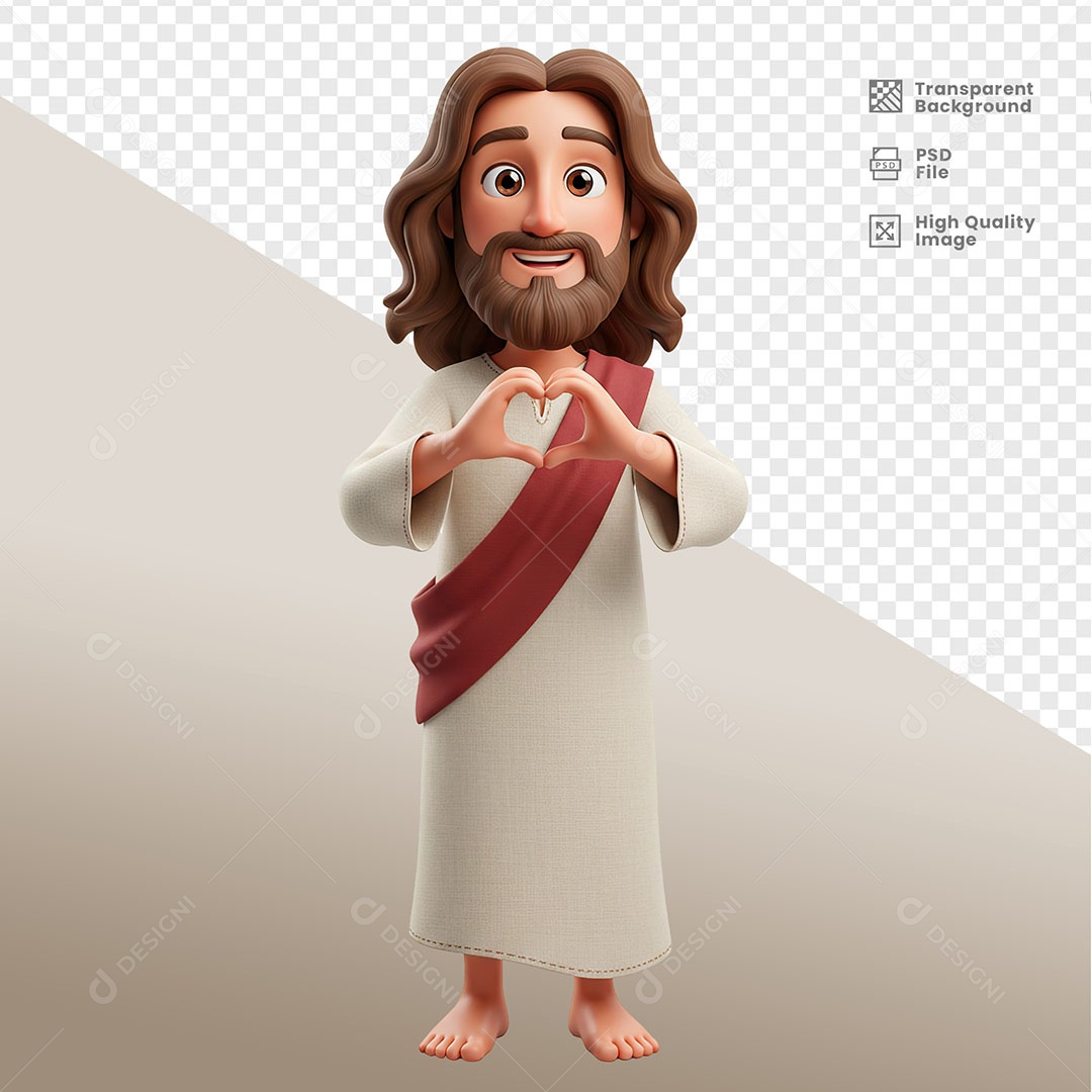 Personagem 3D de Jesus Para Composição PSD