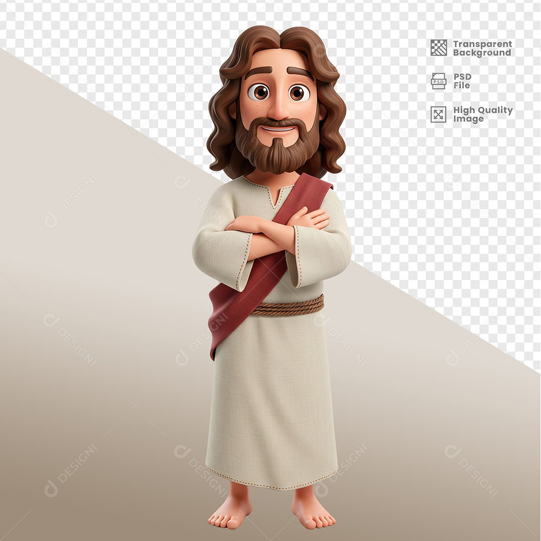 Personagem 3D de Jesus Para Composição PSD