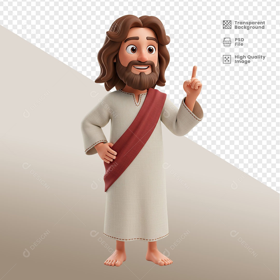 Personagem 3D de Jesus Para Composição PSD
