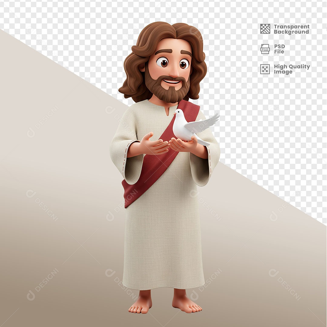 Personagem 3D de Jesus Para Composição PSD