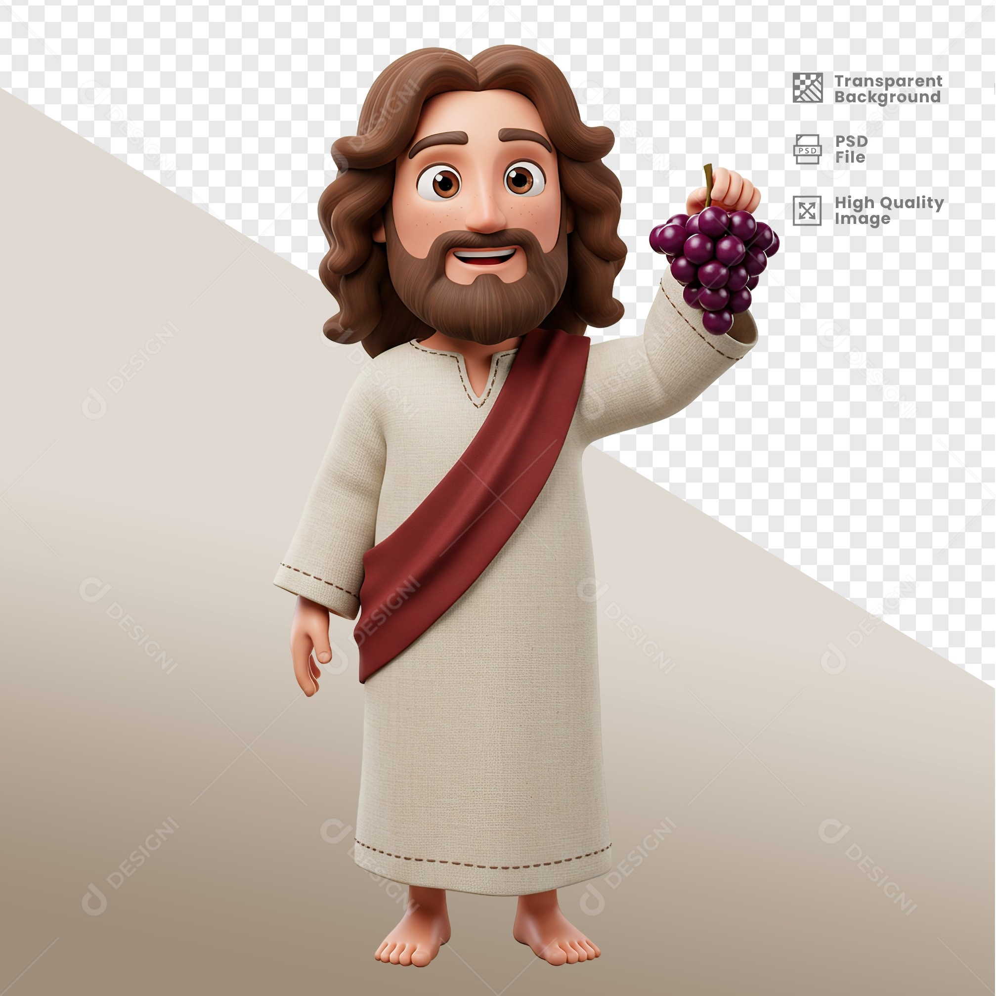 Personagem 3D de Jesus Para Composição PSD