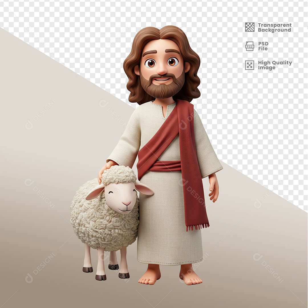 Personagem 3D de Jesus Para Composição PSD
