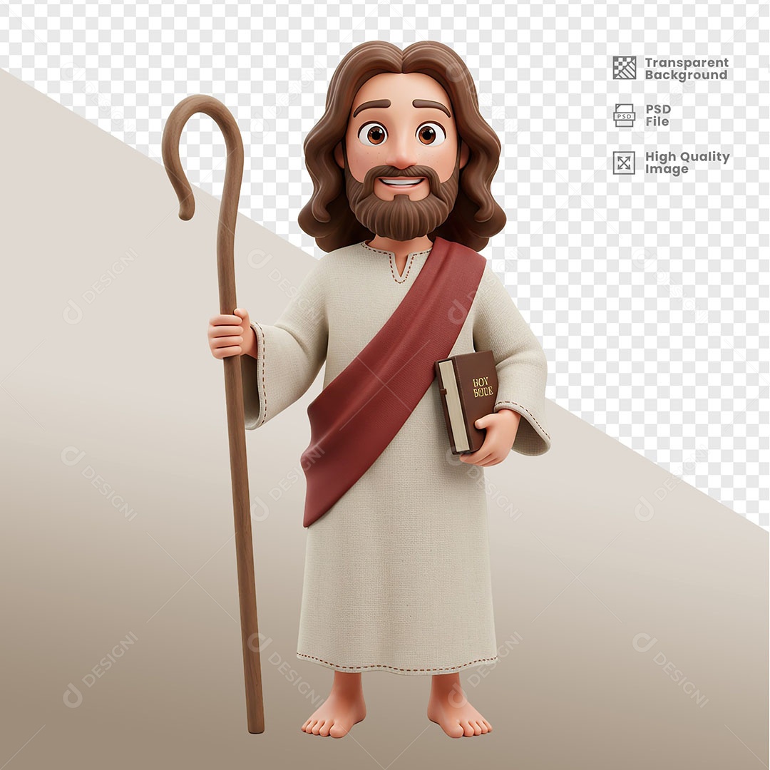 Personagem 3D de Jesus Para Composição PSD