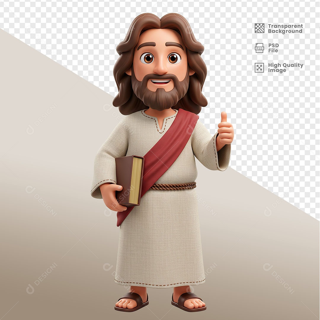 Personagem 3D de Jesus Para Composição PSD