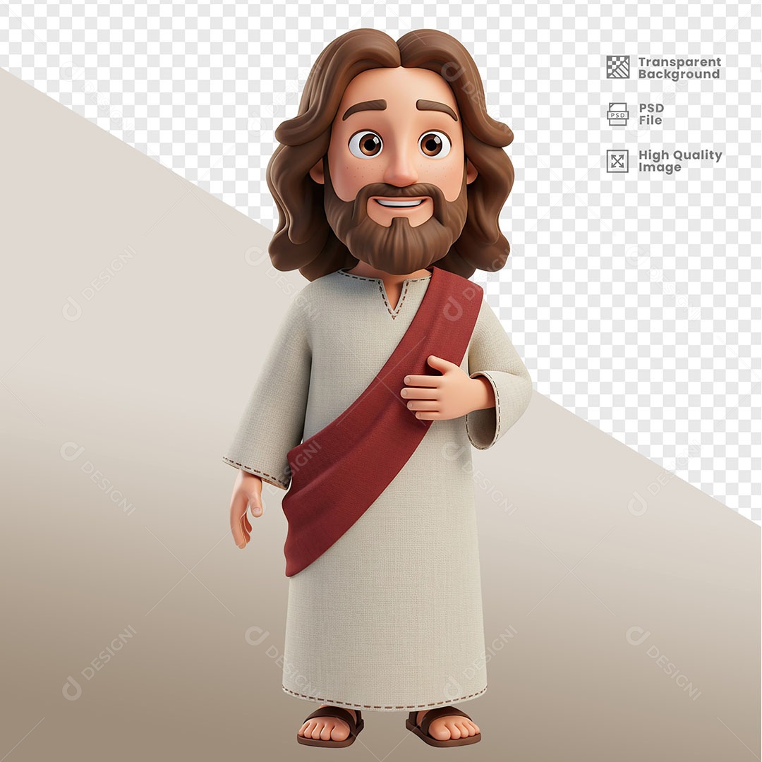 Personagem 3D de Jesus Para Composição PSD