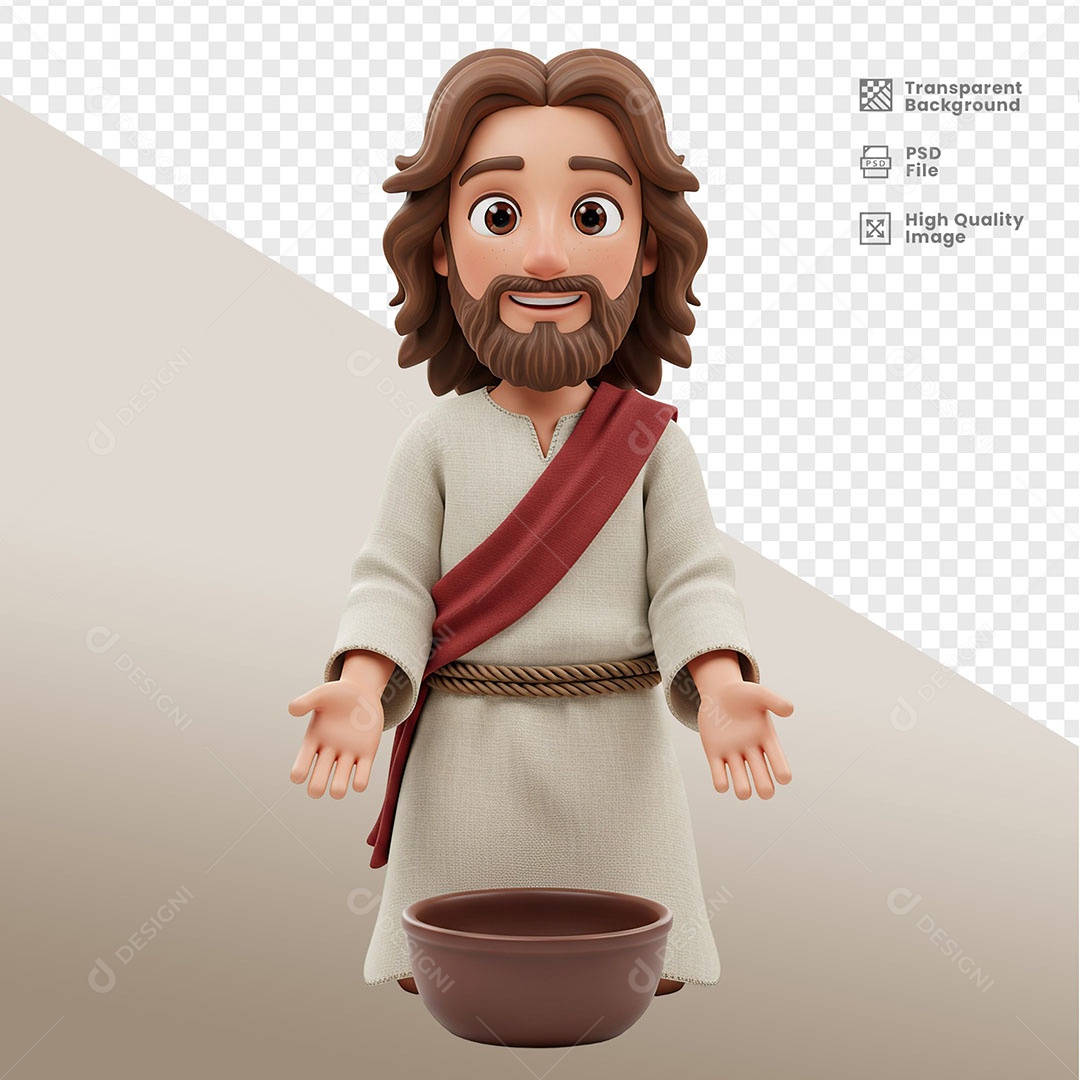 Personagem 3D de Jesus Para Composição PSD