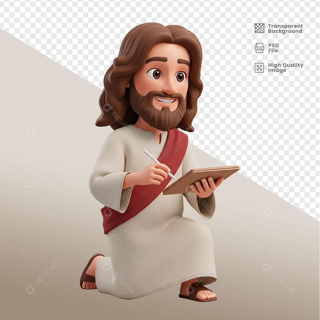 Personagem 3D de Jesus Para Composição PSD