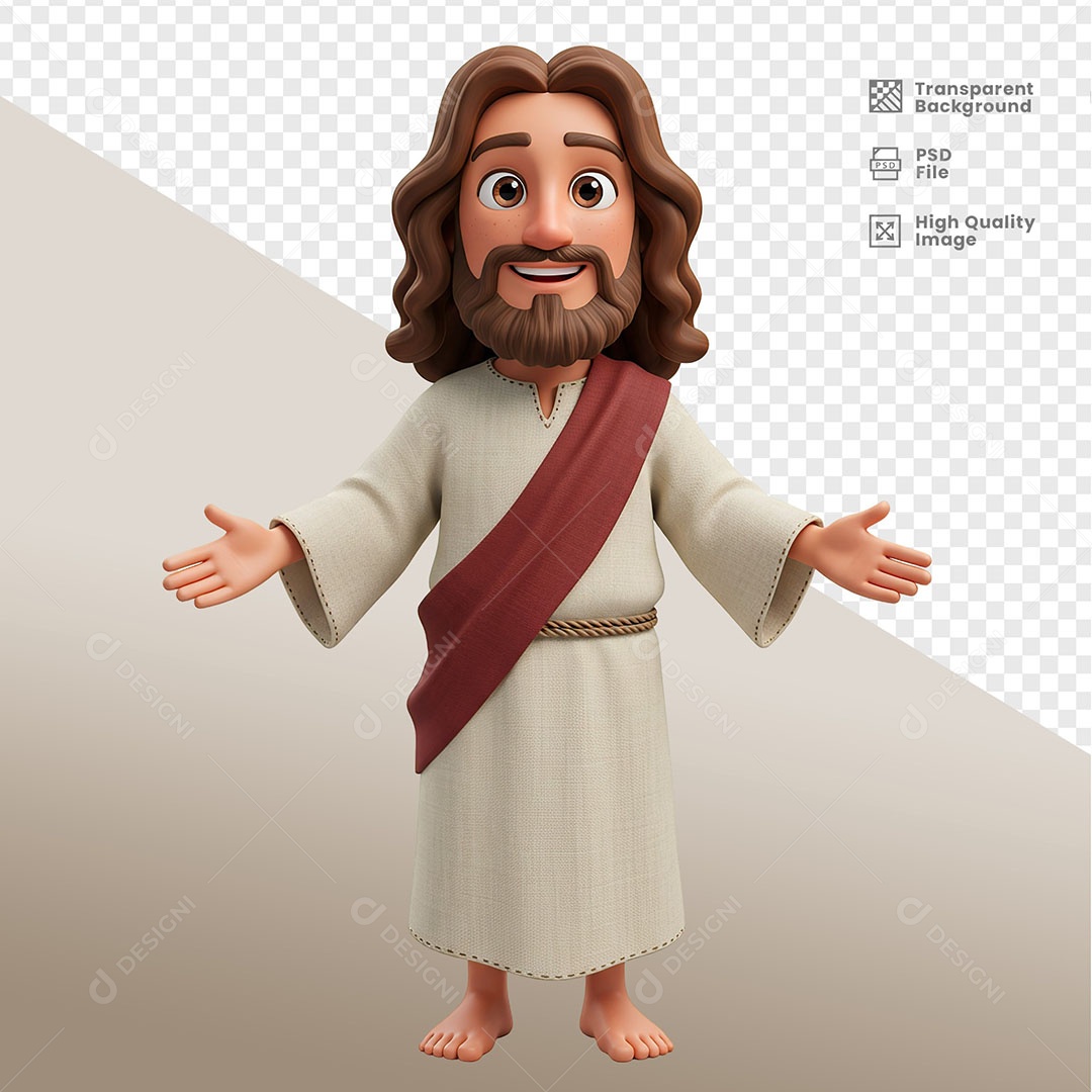 Personagem 3D de Jesus Para Composição PSD