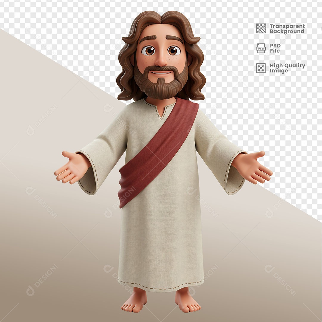 Personagem 3D de Jesus Para Composição PSD