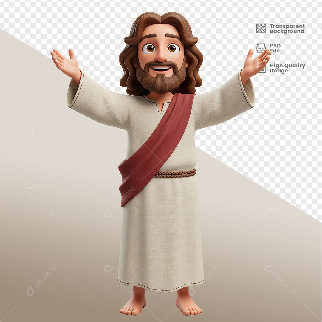 Personagem 3D de Jesus Para Composição PSD