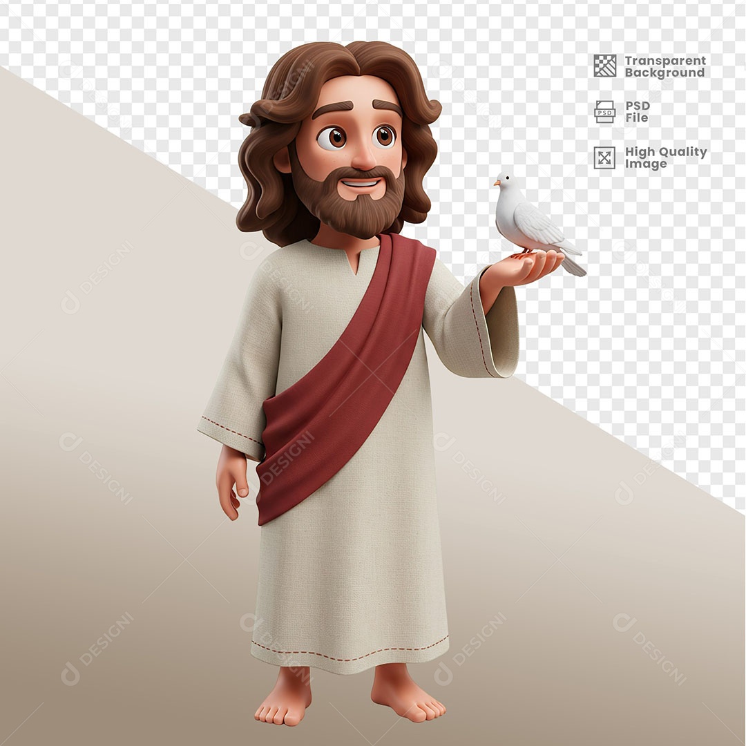 Personagem 3D Jesus Para Composição PSD