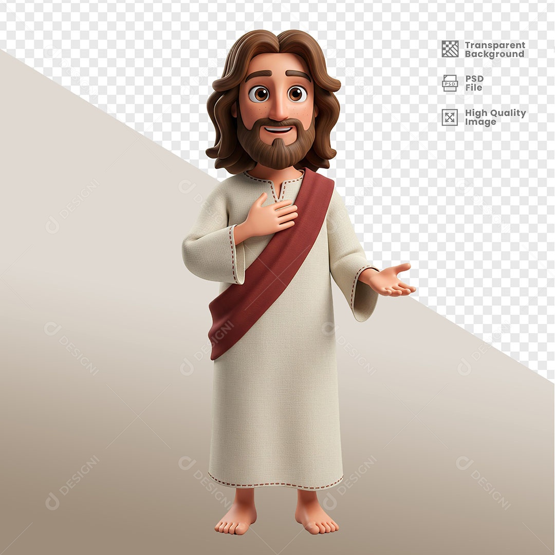 Personagem 3D Jesus Para Composição PSD