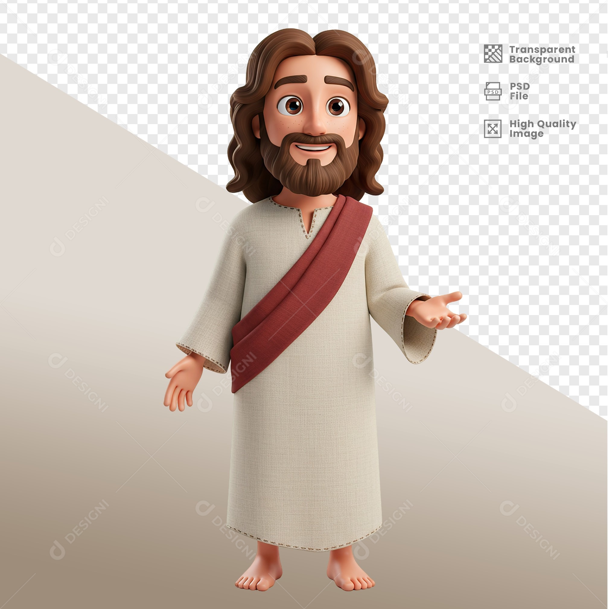 Personagem 3D Jesus Para Composição PSD