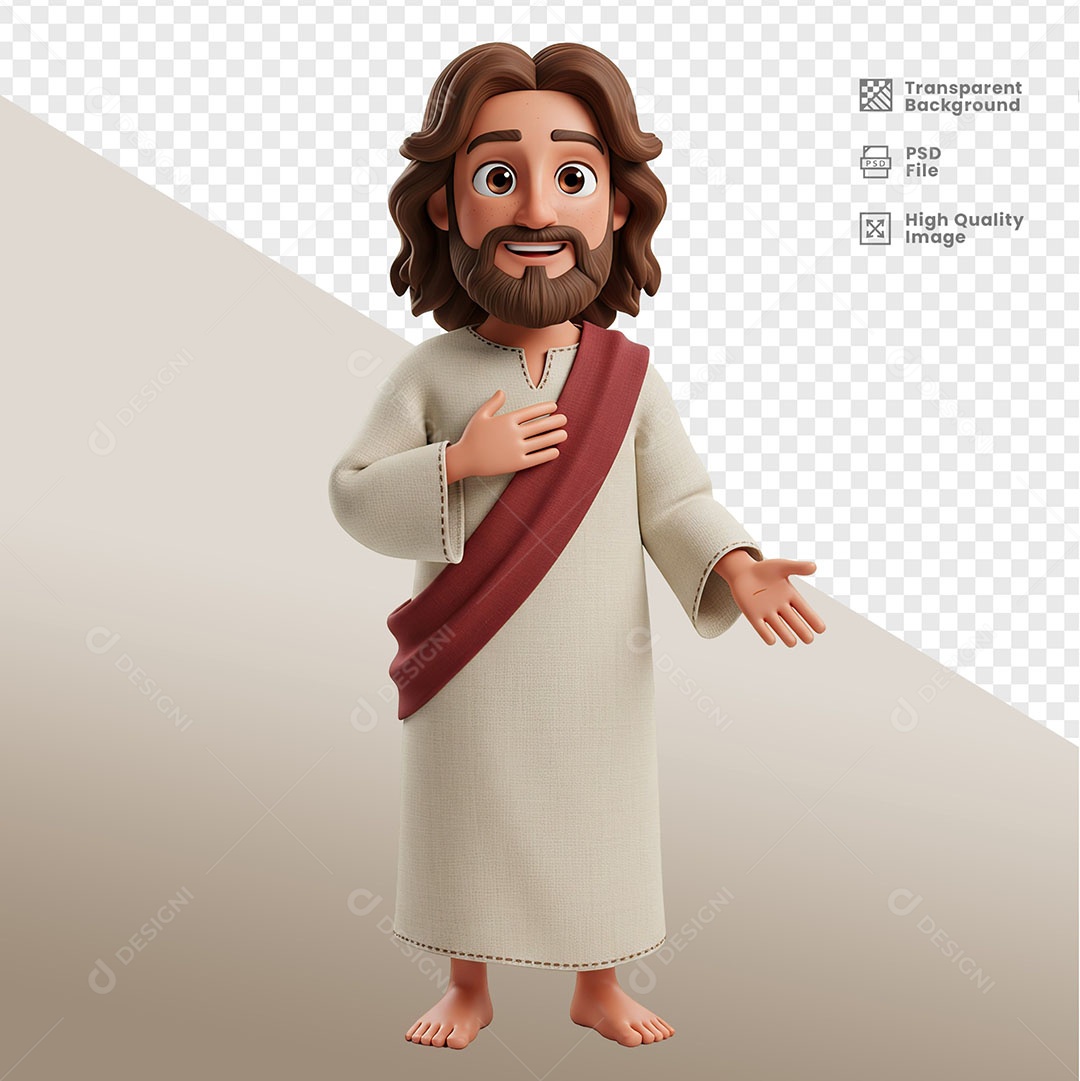 Personagem 3D Jesus Para Composição PSD
