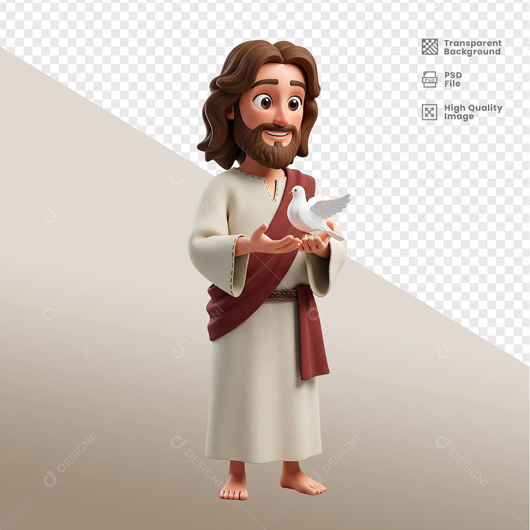 Personagem 3D Jesus Para Composição PSD