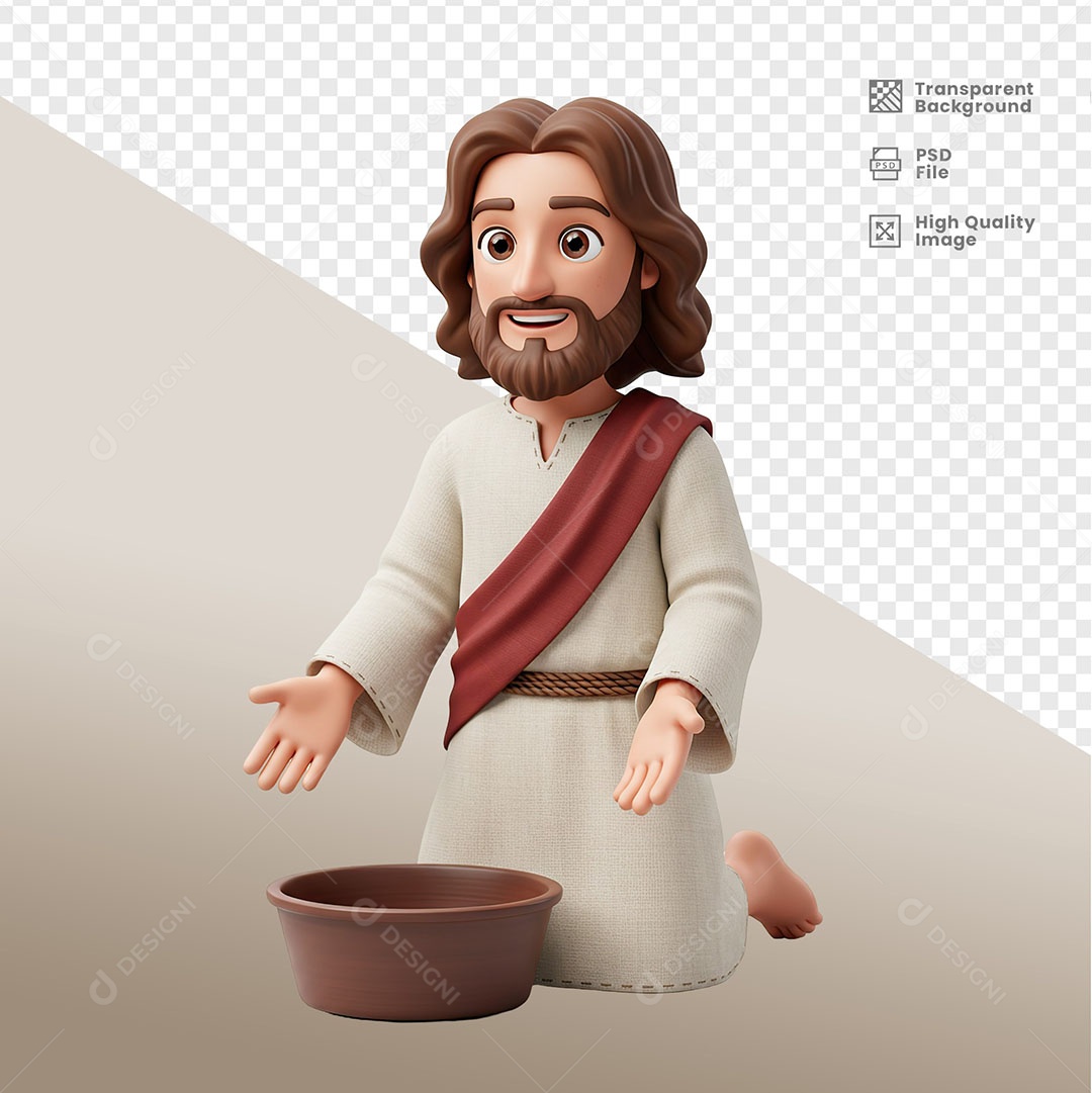 Personagem 3D Jesus Para Composição PSD
