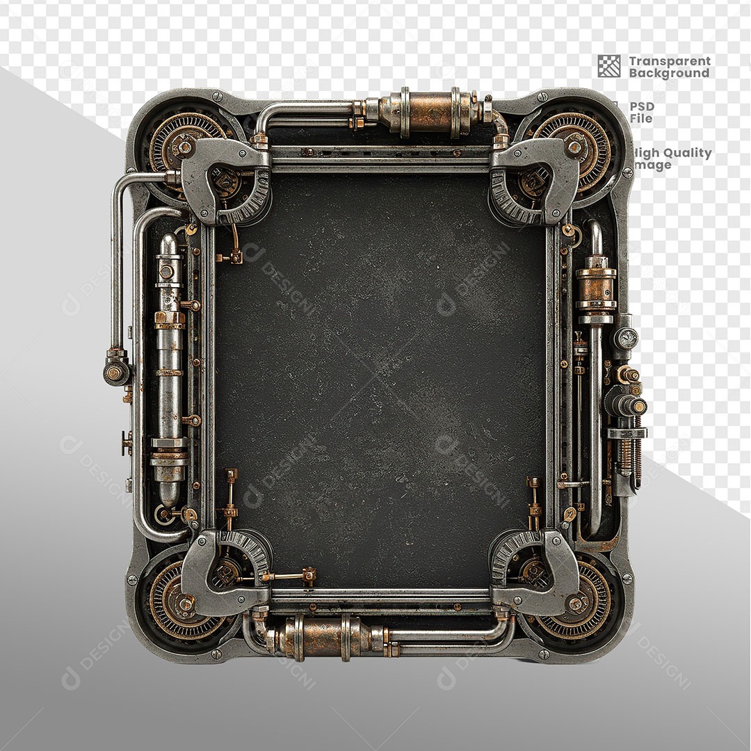 Placa de Metal Formato Quadrado Composição Elemento 3D PSD