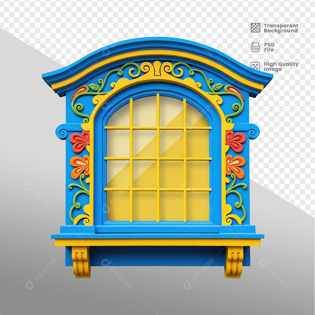 Janela Elemento 3D Para Composição PSD