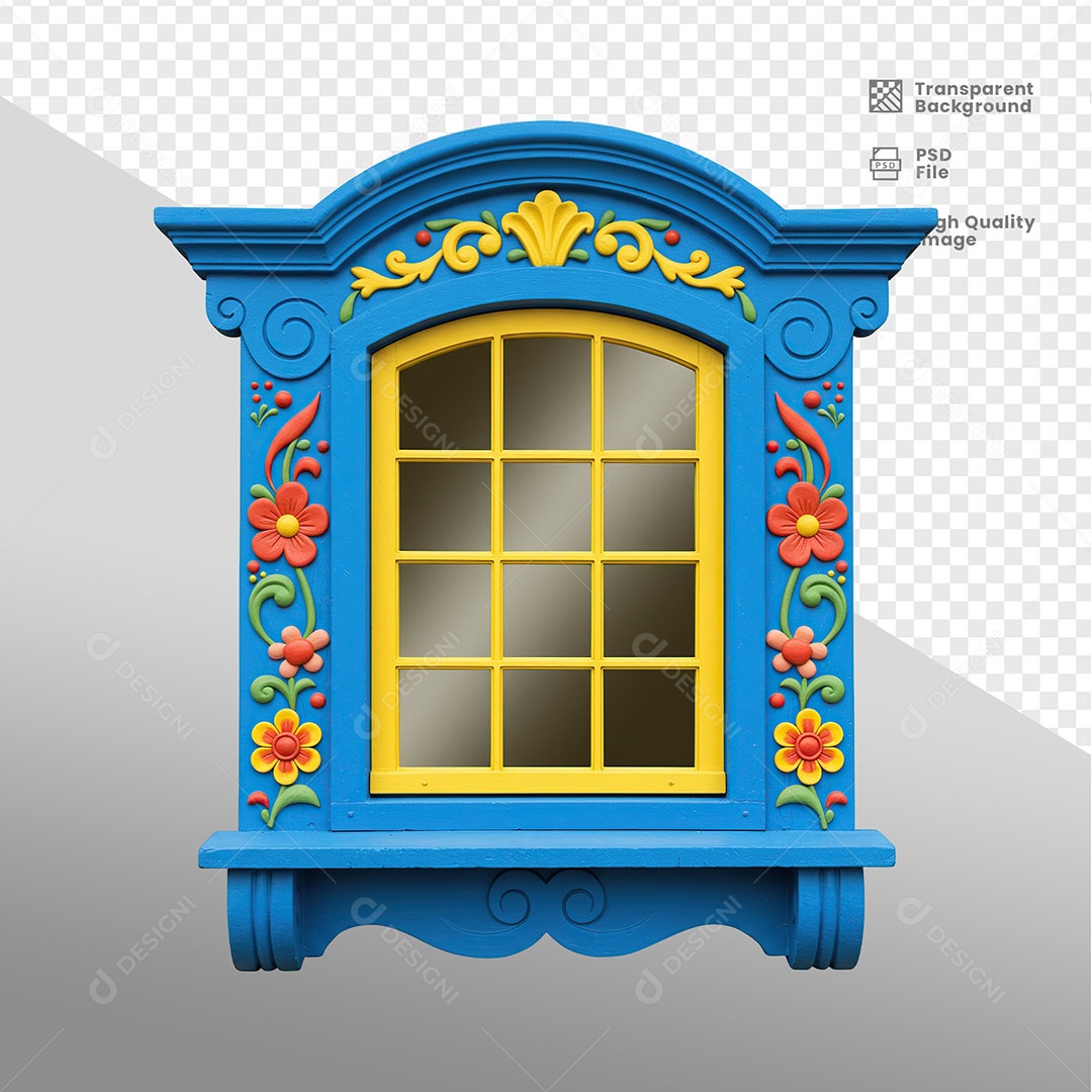 Janela Elemento 3D Para Composição PSD