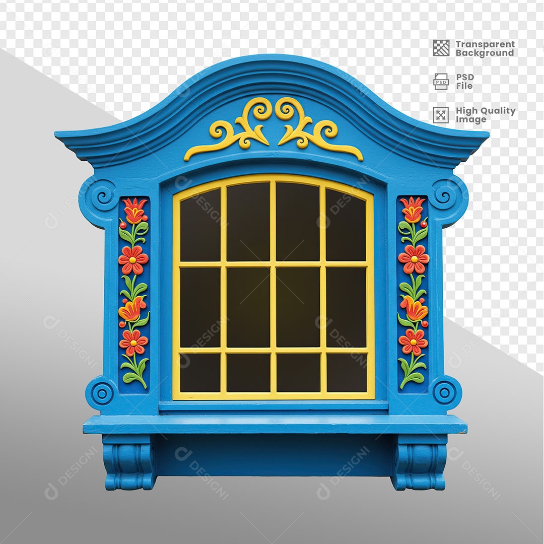 Janela Elemento 3D Para Composição PSD
