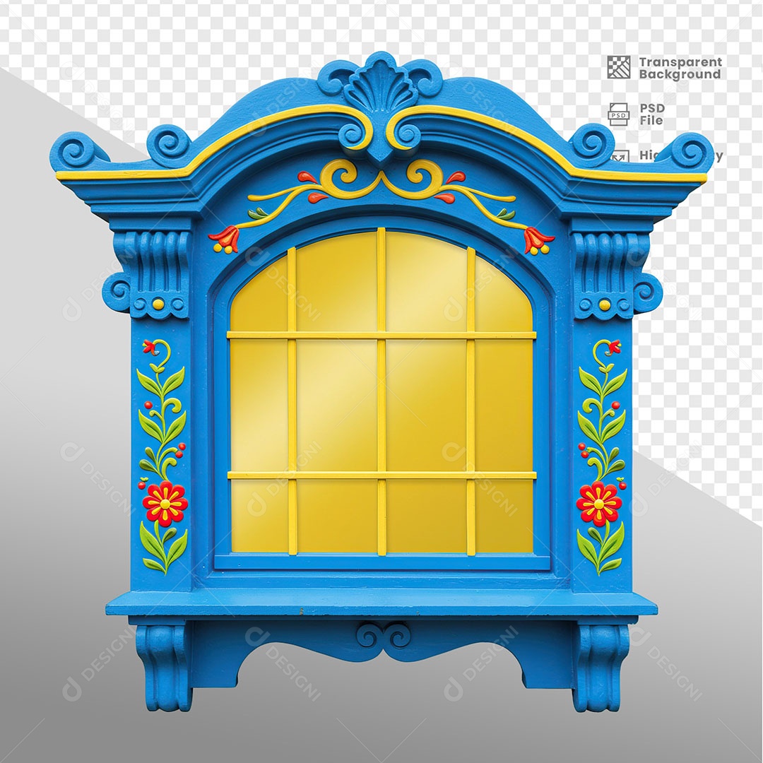 Janela Elemento 3D Para Composição PSD
