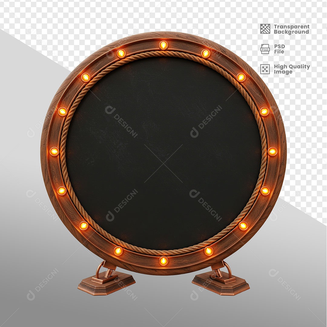 Painel de Ferro Com Luz Elemento 3D para Composição PSD