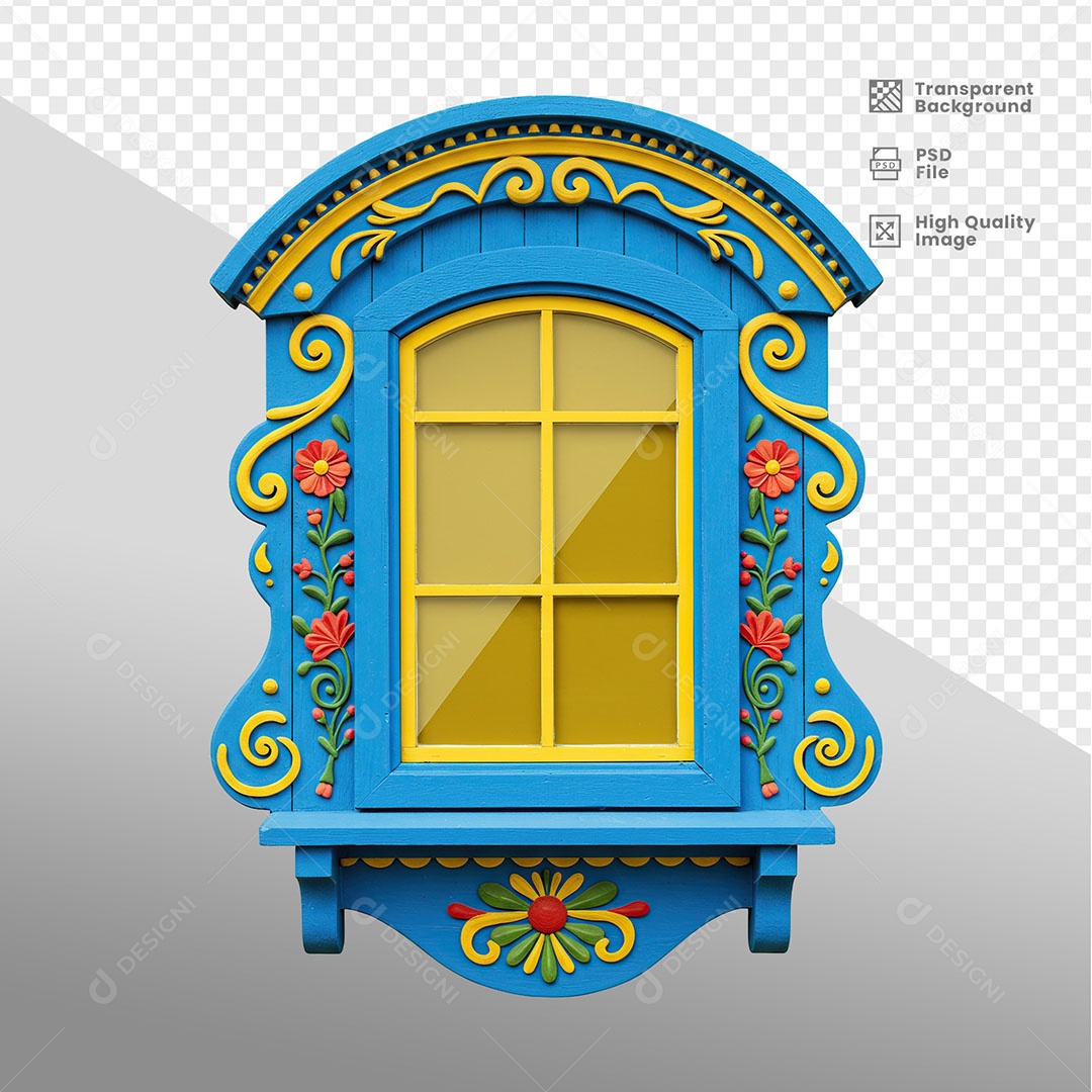 Janela Elemento 3D Para Composição PSD