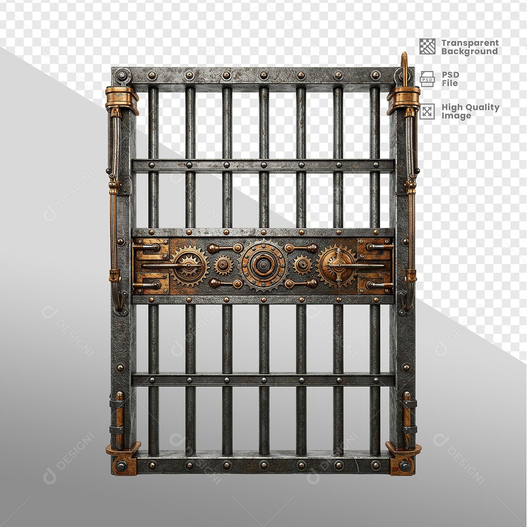 Porta de Ferro Elemento 3D para Composição PSD