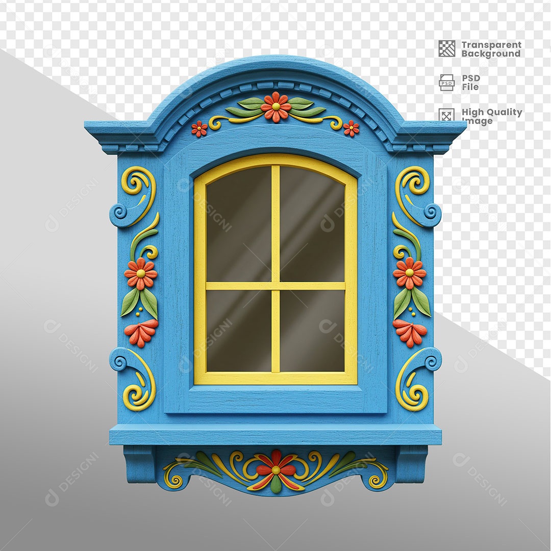 Janela Elemento 3D Para Composição PSD