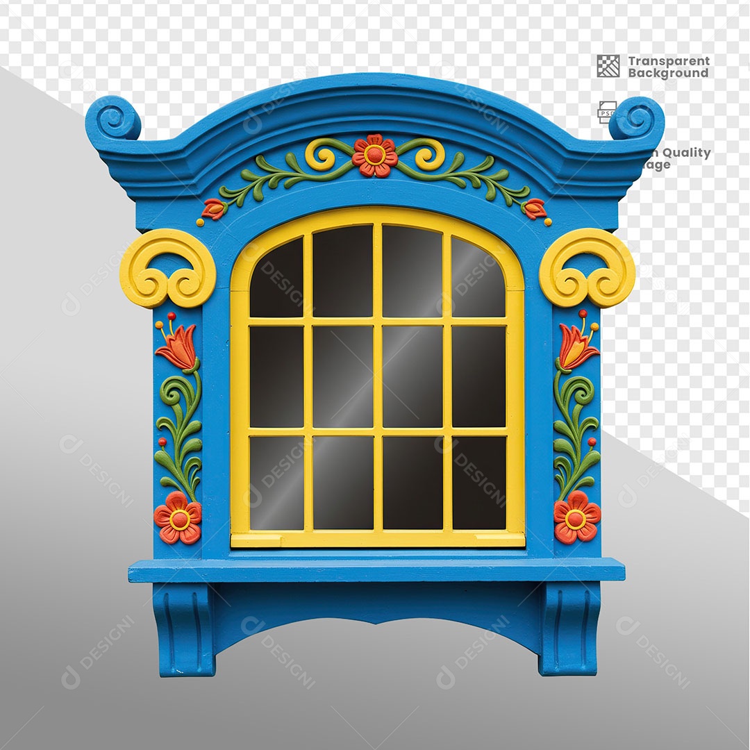 Janela Elemento 3D Para Composição PSD