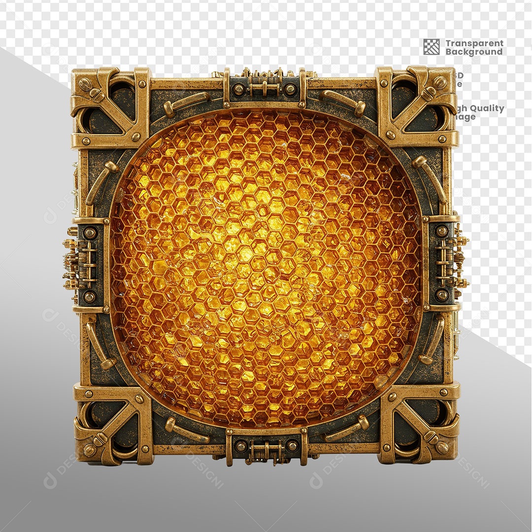 Moldura Quadrada Elemento 3D Para Composição PSD