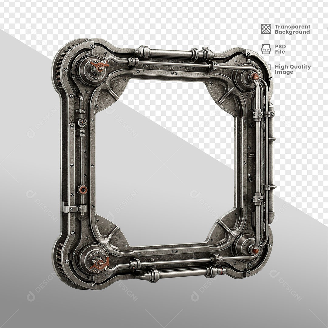 Moldura Quadrada Elemento 3D Para Composição PSD