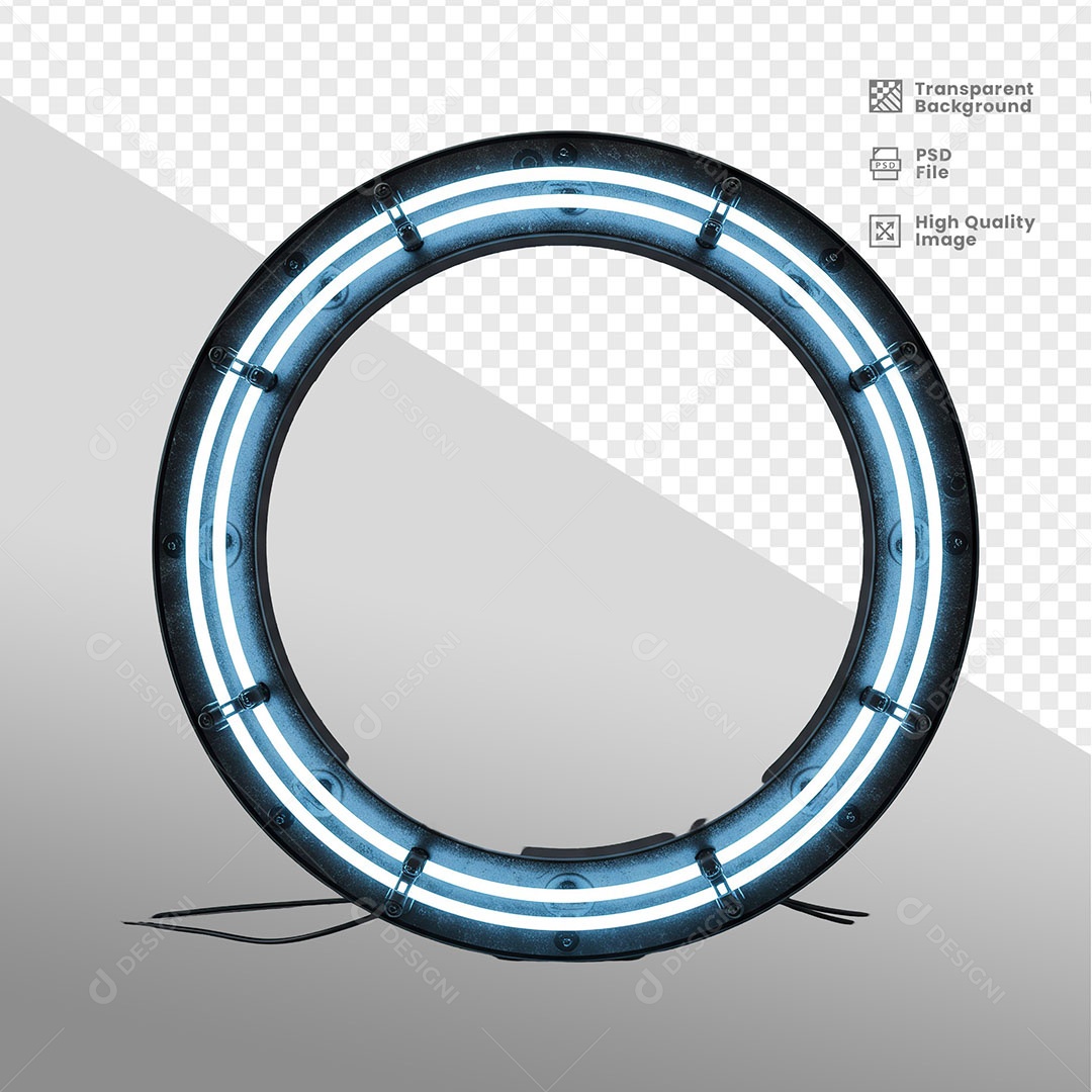 Painel de Ferro Com Luz de Led Elemento 3D para Composição PSD