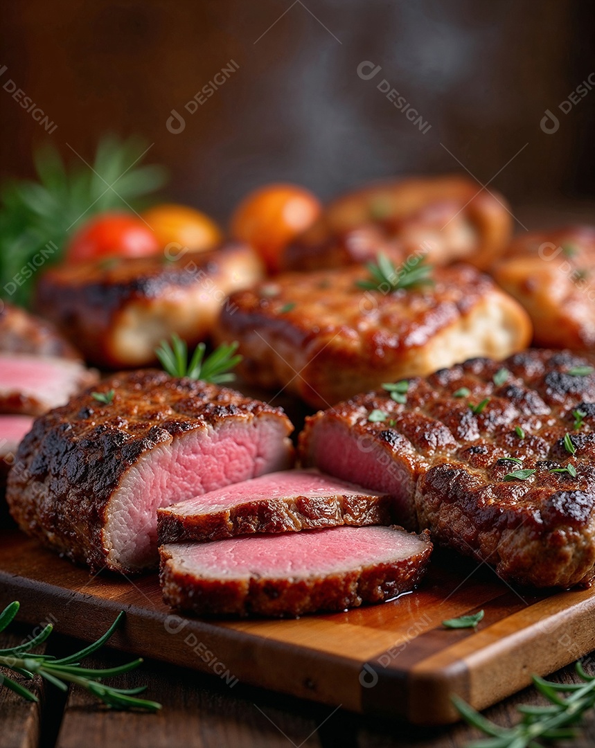 Imagem mostra bifes de Flat Iron, também conhecido como shoulder steak ou, no Brasil, como raquete