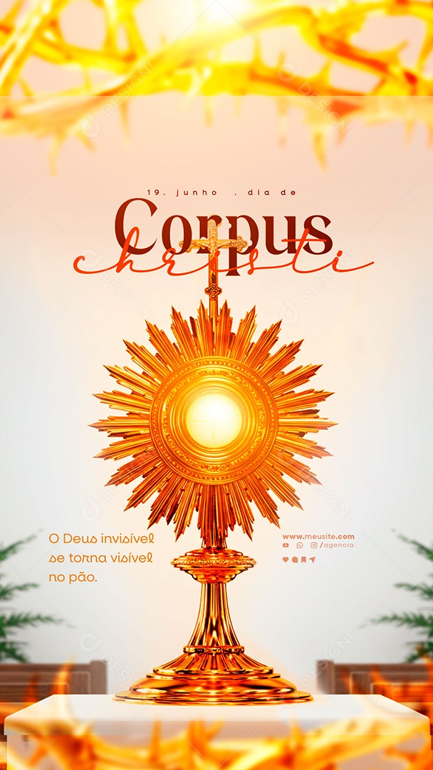 Story Dia de Corpus Christi Comunicado Social Media PSD Editável