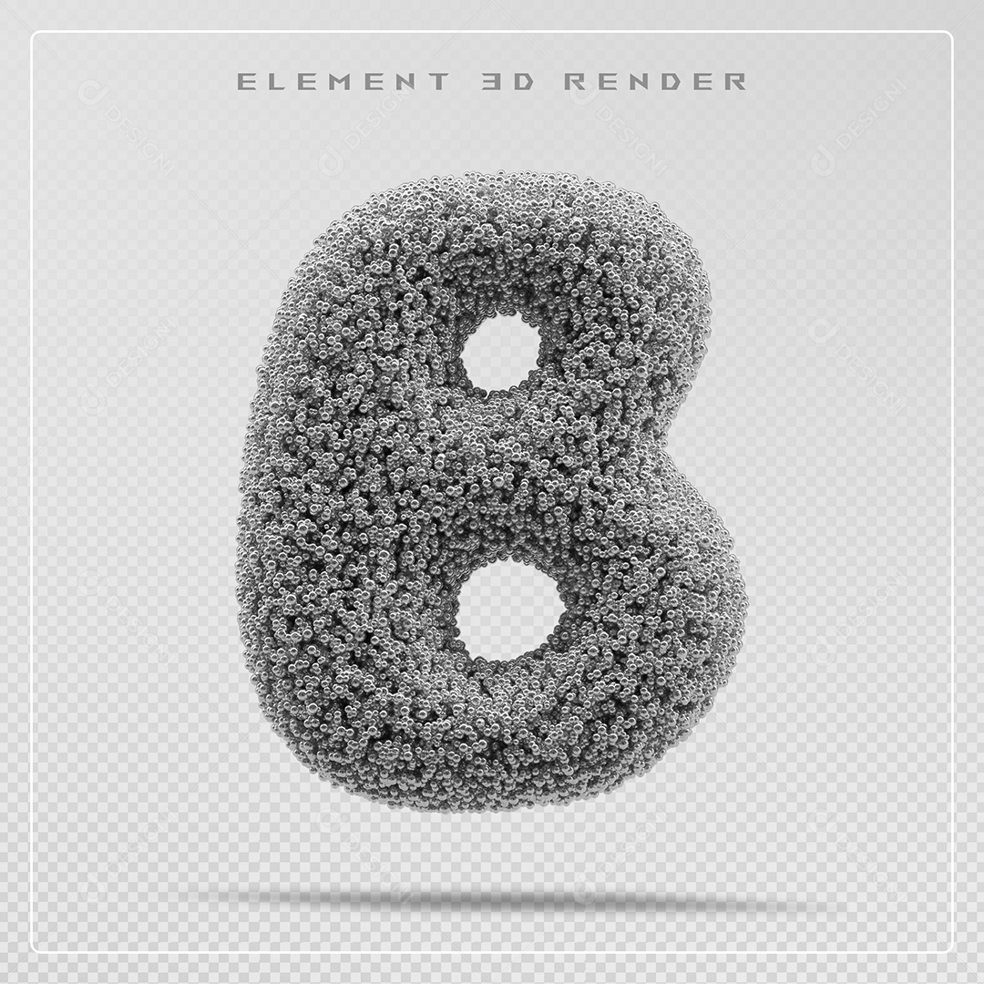 Elemento 3D Letra B Cinza Para Composição PSD