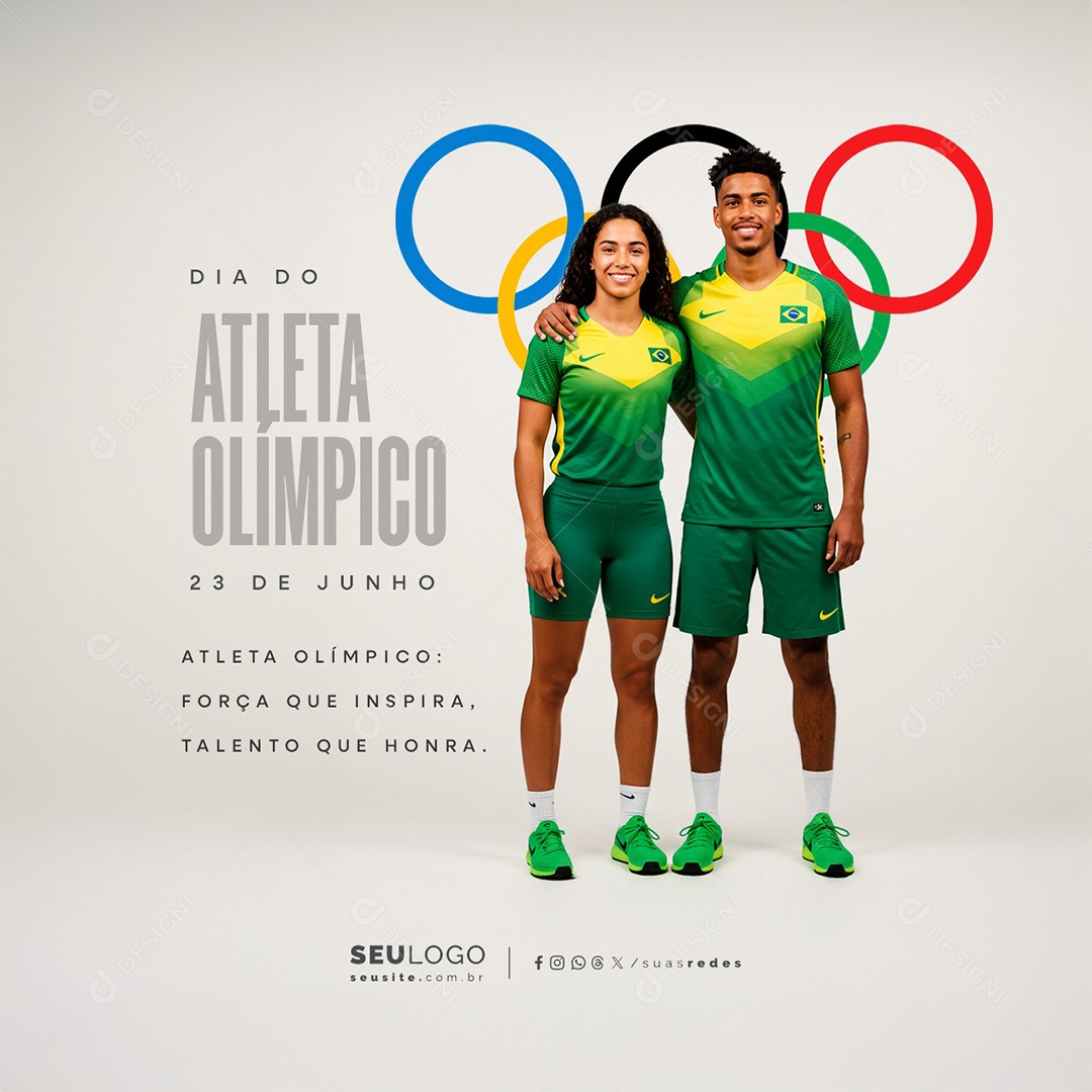 Dia Do Atleta Olímpico 23 de Junho Social Media PSD Editável