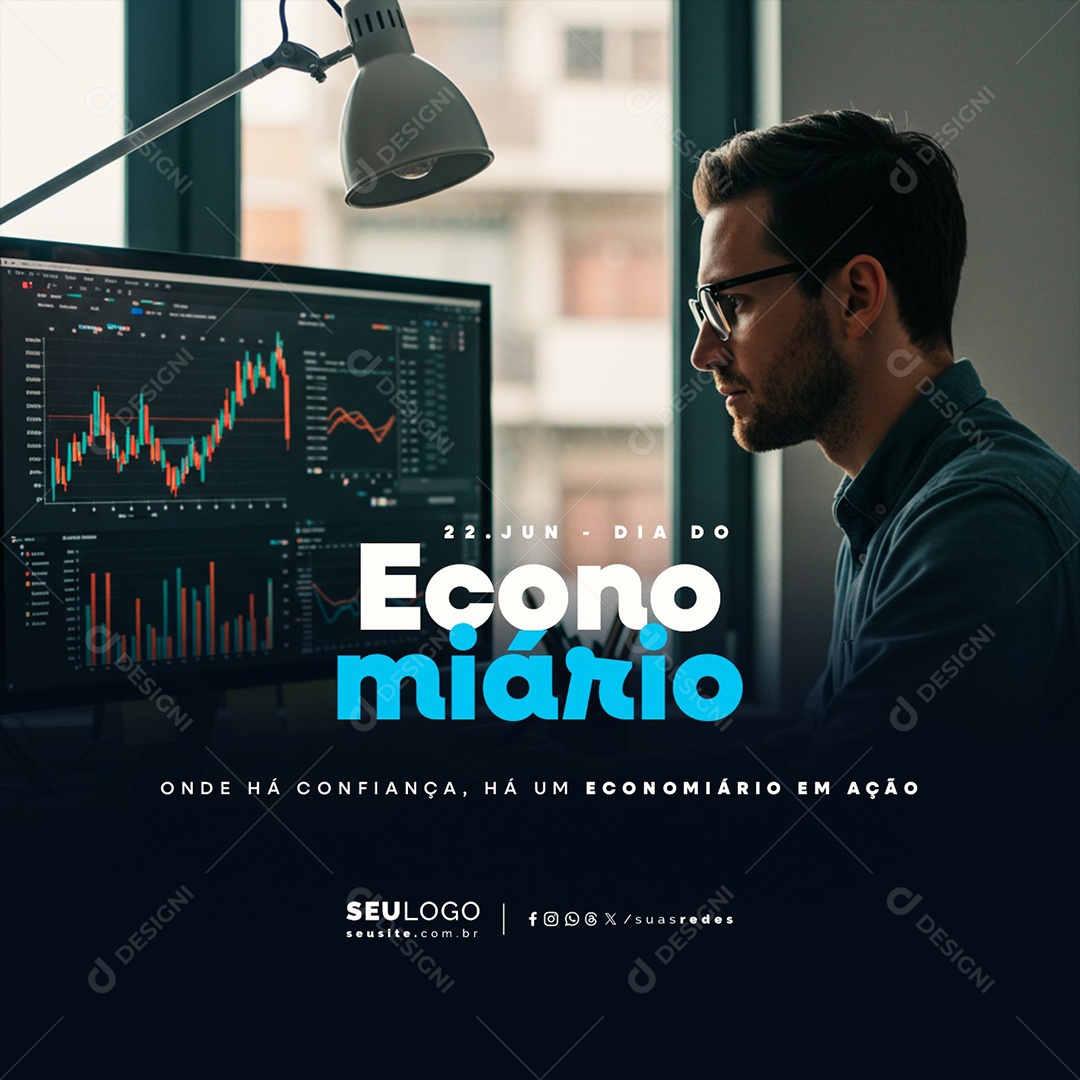 Dia Do Economiário 22 de Junho Social Media PSD Editável